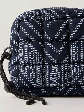 NWT Free People Printed Mini Case Quilted Cosmetic Pouch Travel Bag